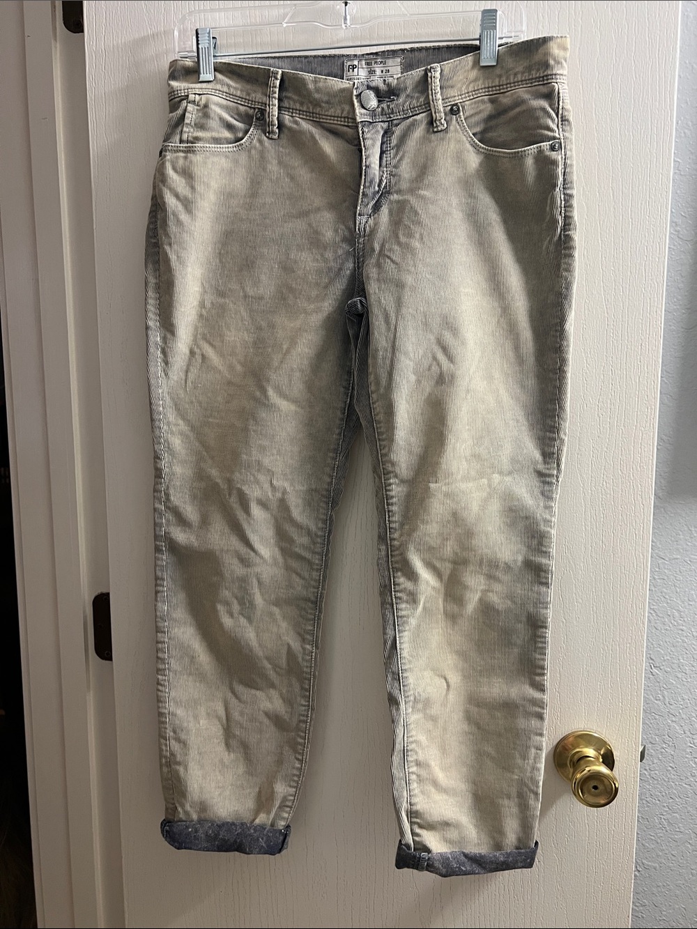 Free People Washed Light Gray Boyfriend Jeans
